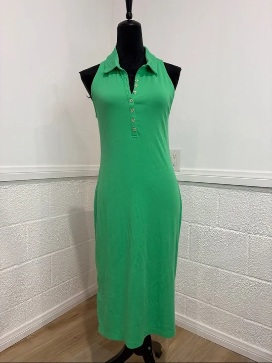 New Lilly Pulitzer Reema Sleeveless Polo Dress Spearmint Green Size Medium - Picture 3 of 13